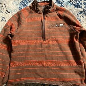 The North Face Brown and Orange Fleece Pullover
